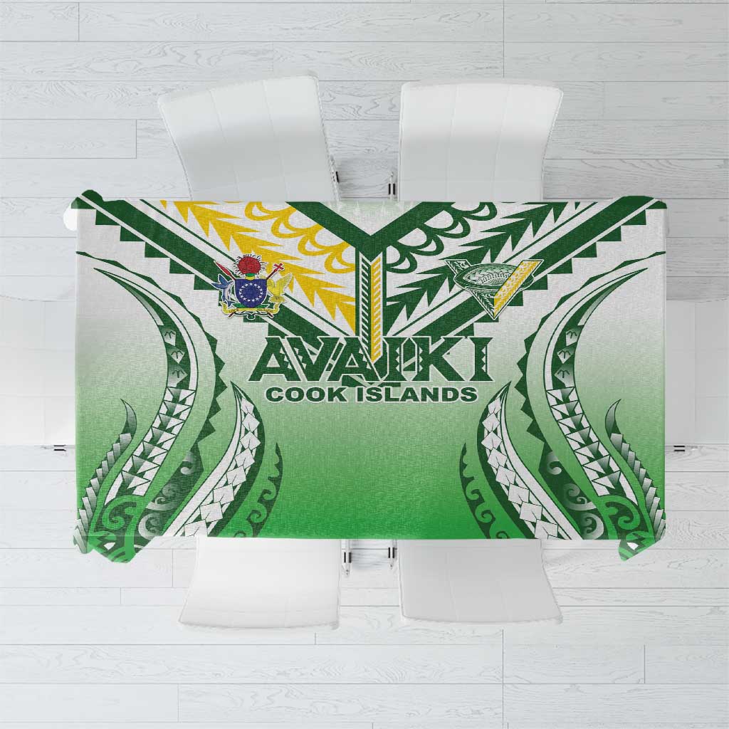 Cook Islands Avaiki Rugby Tablecloth Go Champions LT05 Green - Polynesian Pride