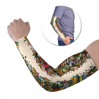 Hawaii And Japan Arm Sleeves Tiki With Oni Mask LT05 Set of 2 Colorful - Polynesian Pride