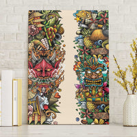 Hawaii And Japan Canvas Wall Art Tiki With Oni Mask LT05 Without Frame Colorful - Polynesian Pride