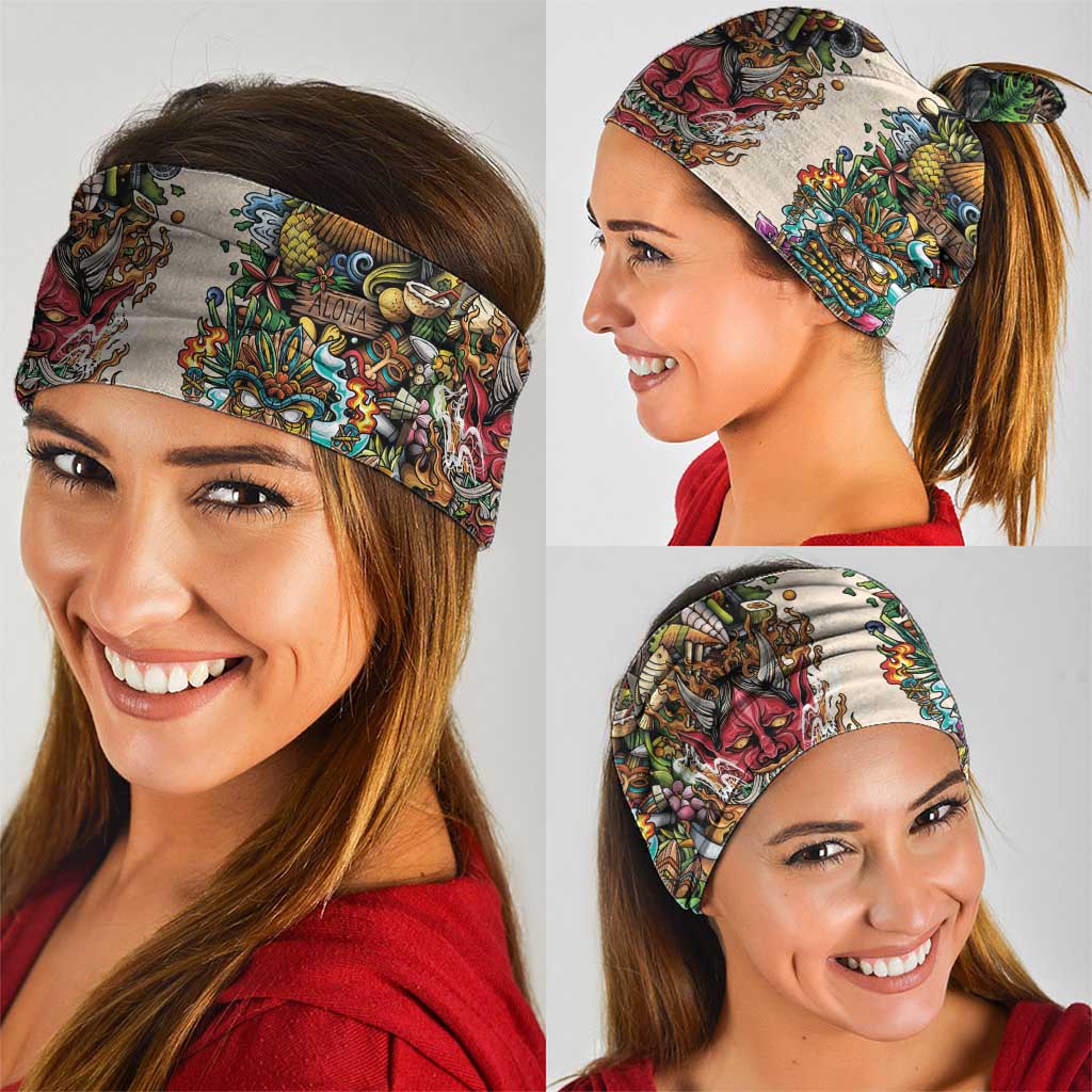 Hawaii And Japan Neck Gaiter Tiki With Oni Mask LT05 - Polynesian Pride