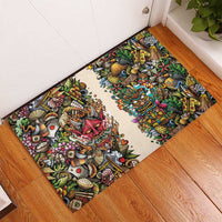 Hawaii And Japan Rubber Doormat Tiki With Oni Mask LT05 - Polynesian Pride