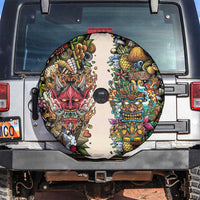 Hawaii And Japan Spare Tire Cover Tiki With Oni Mask LT05 Colorful - Polynesian Pride