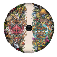 Hawaii And Japan Spare Tire Cover Tiki With Oni Mask LT05 - Polynesian Pride