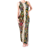 Hawaii And Japan Tank Maxi Dress Tiki With Oni Mask LT05 Women Colorful - Polynesian Pride
