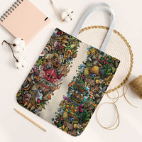 Hawaii And Japan Tote Bag Tiki With Oni Mask LT05 White Strap One Size Colorful - Polynesian Pride