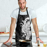 Hawaiian And Japanese Culture Apron Irezumi Dragon With Polynesian Pattern Black LT05 - Polynesian Pride