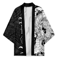 Hawaiian And Japanese Culture Kimono Irezumi Dragon With Polynesian Pattern Black LT05 Unisex Black - Polynesian Pride