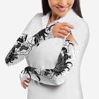 Hawaiian And Japanese Culture Arm Sleeves Irezumi Dragon With Polynesian Pattern White LT05 - Polynesian Pride