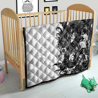 Hawaiian And Japanese Culture Quilt Irezumi Dragon With Polynesian Pattern White LT05 - Polynesian Pride