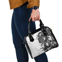 Hawaiian And Japanese Culture Shoulder Handbag Irezumi Dragon With Polynesian Pattern White LT05 - Polynesian Pride