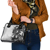Hawaiian And Japanese Culture Shoulder Handbag Irezumi Dragon With Polynesian Pattern White LT05 - Polynesian Pride