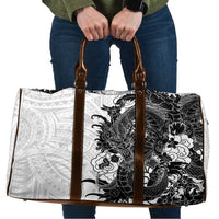 Hawaiian And Japanese Culture Travel Bag Irezumi Dragon With Polynesian Pattern White LT05 White - Polynesian Pride