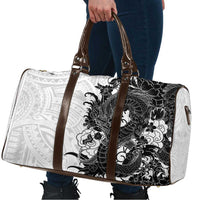Hawaiian And Japanese Culture Travel Bag Irezumi Dragon With Polynesian Pattern White LT05 - Polynesian Pride