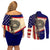 American Samoa Flag Day Couples Matching Off Shoulder Short Dress and Long Sleeve Button Shirt Polynesian Tribal Pattern LT05 - Polynesian Pride