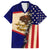 American Samoa Flag Day Family Matching Off Shoulder Long Sleeve Dress and Hawaiian Shirt Polynesian Tribal Pattern LT05 Dad's Shirt - Short Sleeve Blue - Polynesian Pride