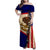 American Samoa Flag Day Family Matching Off Shoulder Maxi Dress and Hawaiian Shirt Polynesian Tribal Pattern LT05 Mom's Dress Blue - Polynesian Pride