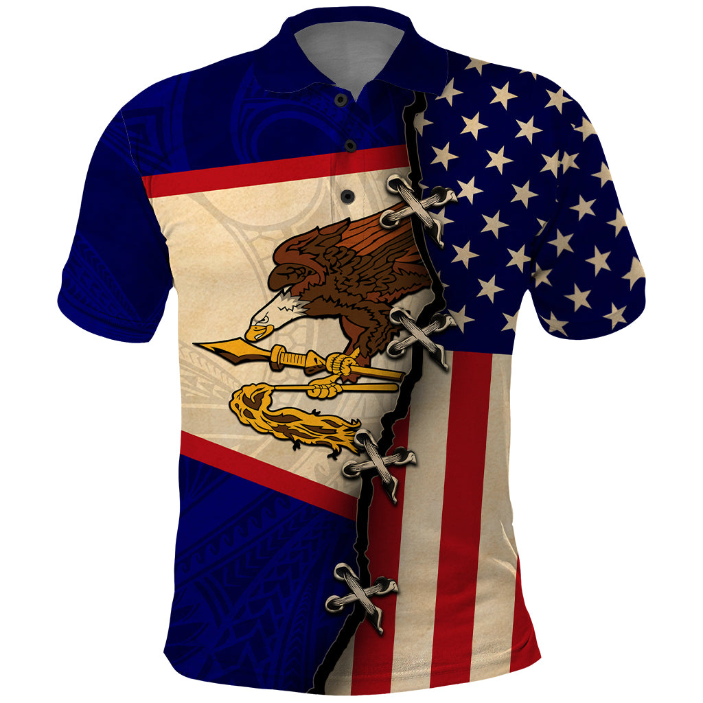 American Samoa Flag Day Polo Shirt Polynesian Tribal Pattern LT05 Blue - Polynesian Pride