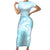 Polynesia Dolphins Under The Sea Family Matching Short Sleeve Bodycon Dress and Hawaiian Shirt Simple Style LT05 Mom's Dress Baby Blue - Polynesian Pride