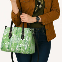 Green Hawaii Tapa Pattern Leather Bag With Heliconia Vintage Style LT05 - Polynesian Pride