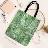 Green Hawaii Tapa Pattern Tote Bag With Heliconia Vintage Style LT05 Black Strap One Size Green - Polynesian Pride