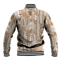 Beige Hawaii Tapa Pattern Baseball Jacket With Heliconia Vintage Style LT05 - Polynesian Pride