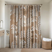 Beige Hawaii Tapa Pattern Bathroom Set With Heliconia Vintage Style LT05 Shower Curtain Only Beige - Polynesian Pride