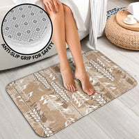 Beige Hawaii Tapa Pattern Bathroom Set With Heliconia Vintage Style LT05 - Polynesian Pride