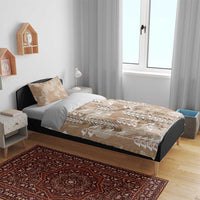 Beige Hawaii Tapa Pattern Bedding Set With Heliconia Vintage Style LT05 - Polynesian Pride