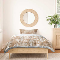 Beige Hawaii Tapa Pattern Bedding Set With Heliconia Vintage Style LT05 - Polynesian Pride
