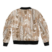 Beige Hawaii Tapa Pattern Bomber Jacket With Heliconia Vintage Style LT05 - Polynesian Pride