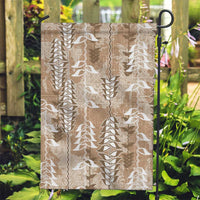 Beige Hawaii Tapa Pattern Garden Flag With Heliconia Vintage Style LT05 Garden Flag Beige - Polynesian Pride