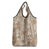 Beige Hawaii Tapa Pattern Grocery Bag With Heliconia Vintage Style LT05 - Polynesian Pride