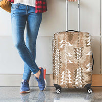 Beige Hawaii Tapa Pattern Luggage Cover With Heliconia Vintage Style LT05 - Polynesian Pride