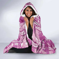 Magenta Hawaii Tapa Pattern Hooded Blanket With Heliconia Vintage Style LT05 - Polynesian Pride
