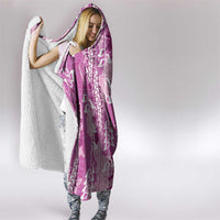 Magenta Hawaii Tapa Pattern Hooded Blanket With Heliconia Vintage Style LT05 - Polynesian Pride