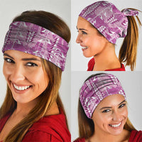 Magenta Hawaii Tapa Pattern Neck Gaiter With Heliconia Vintage Style LT05 - Polynesian Pride