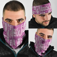 Magenta Hawaii Tapa Pattern Neck Gaiter With Heliconia Vintage Style LT05 - Polynesian Pride