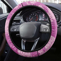 Magenta Hawaii Tapa Pattern Steering Wheel Cover With Heliconia Vintage Style LT05 - Polynesian Pride