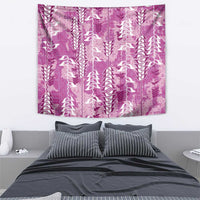 Magenta Hawaii Tapa Pattern Tapestry With Heliconia Vintage Style LT05 - Polynesian Pride