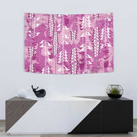 Magenta Hawaii Tapa Pattern Tapestry With Heliconia Vintage Style LT05 - Polynesian Pride