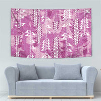 Magenta Hawaii Tapa Pattern Tapestry With Heliconia Vintage Style LT05 - Polynesian Pride