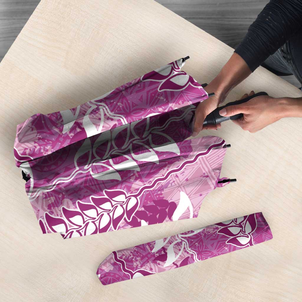 Magenta Hawaii Tapa Pattern Umbrella With Heliconia Vintage Style LT05 - Polynesian Pride