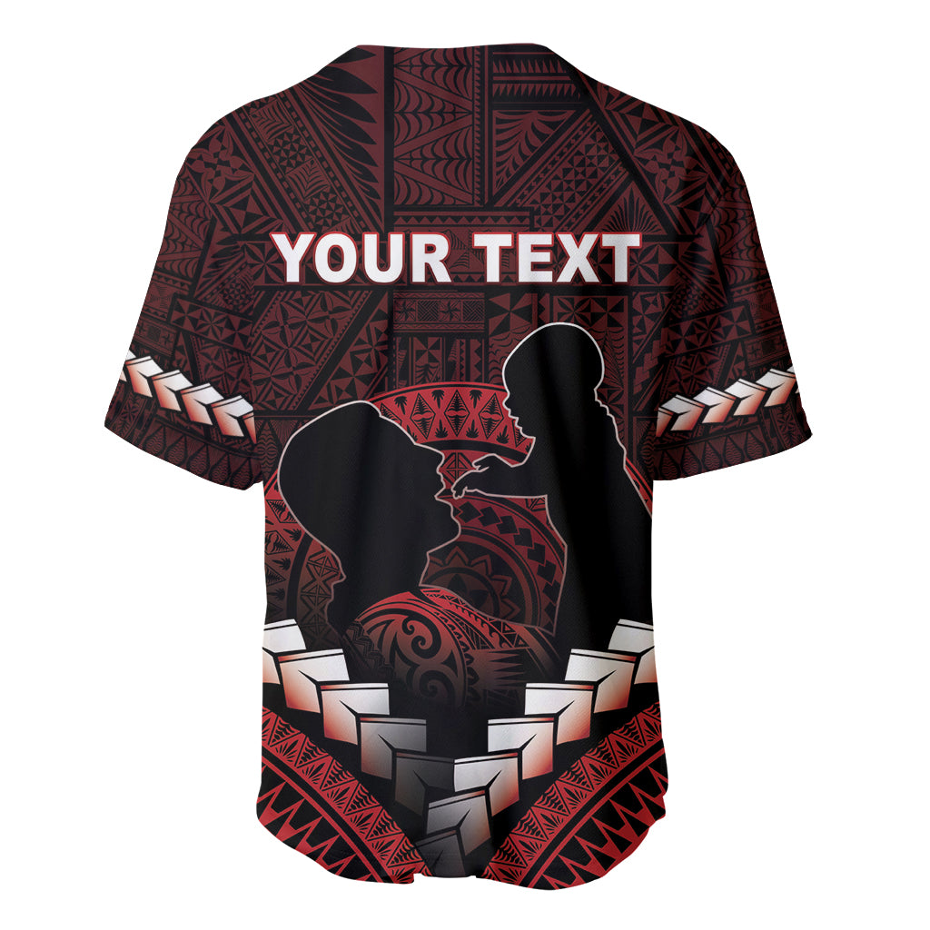 Personalised Tonga Happy Father's Day Baseball Jersey Ofa Lahi Atu Dad Polynesian Tribal LT05 - Polynesian Pride