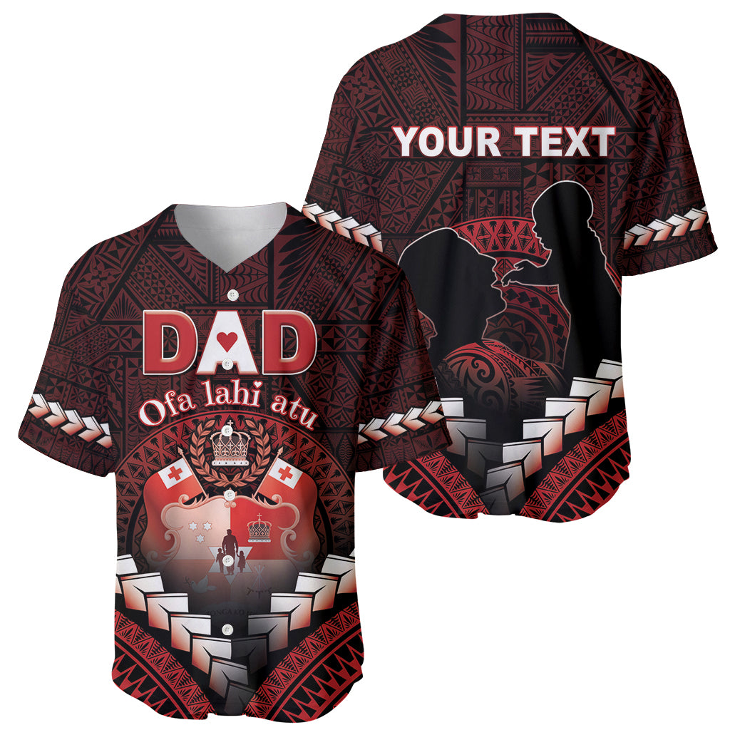 Personalised Tonga Happy Father's Day Baseball Jersey Ofa Lahi Atu Dad Polynesian Tribal LT05 - Polynesian Pride
