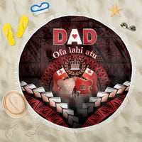 Tonga Happy Father's Day Beach Blanket Ofa Lahi Atu Dad Polynesian Tribal LT05 One Size 150cm Red - Polynesian Pride