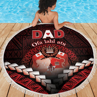 Tonga Happy Father's Day Beach Blanket Ofa Lahi Atu Dad Polynesian Tribal LT05 - Polynesian Pride