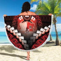 Tonga Happy Father's Day Beach Blanket Ofa Lahi Atu Dad Polynesian Tribal LT05 - Polynesian Pride