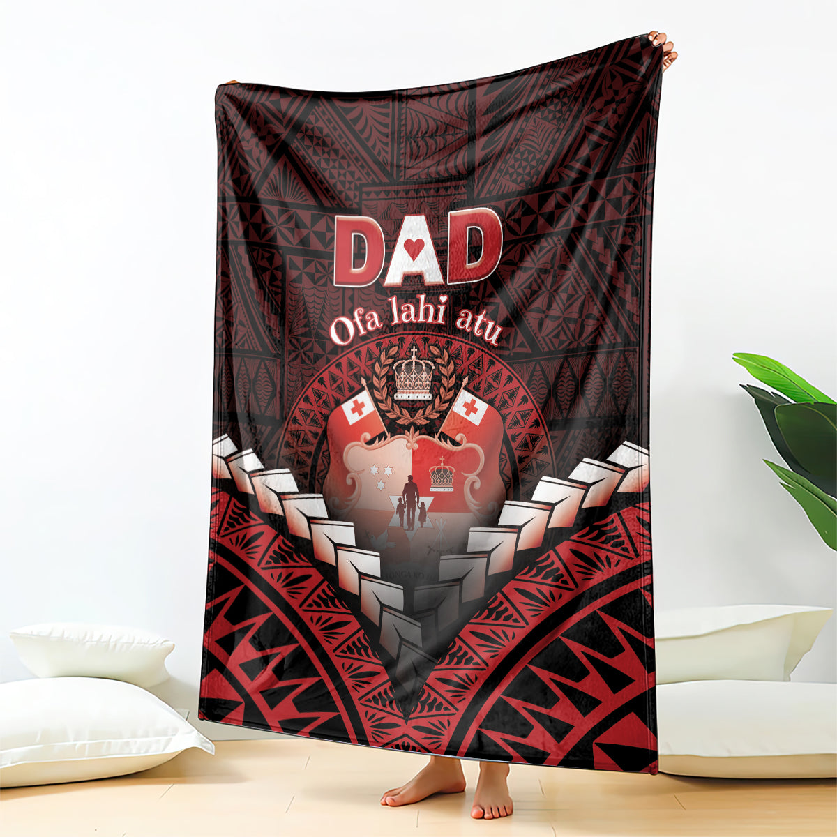 Tonga Happy Father's Day Blanket Ofa Lahi Atu Dad Polynesian Tribal LT05 - Polynesian Pride