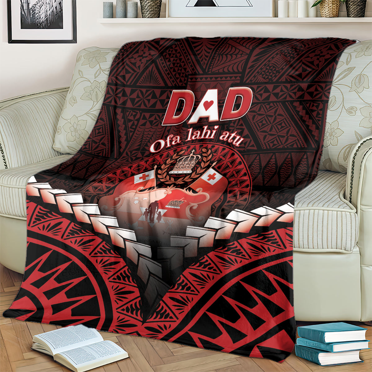 Tonga Happy Father's Day Blanket Ofa Lahi Atu Dad Polynesian Tribal LT05 - Polynesian Pride