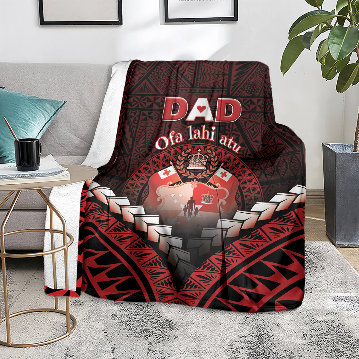 Tonga Happy Father's Day Blanket Ofa Lahi Atu Dad Polynesian Tribal LT05 - Polynesian Pride